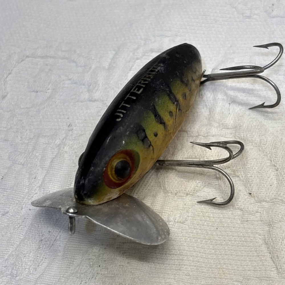 Vintage Fred Arbogast Jitterbug Fishing Lure, Perch